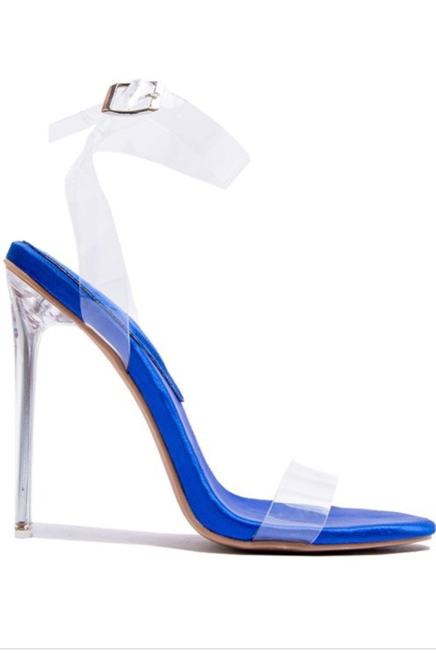 Clear blue heels on sale