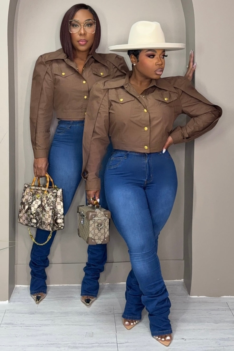 Celina Power Move Cropped Blouse-Chocolate – Shop Pretty Pieces