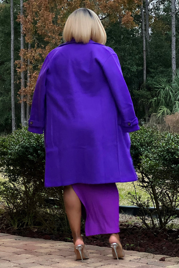 Seesha Casual Coat-Purple