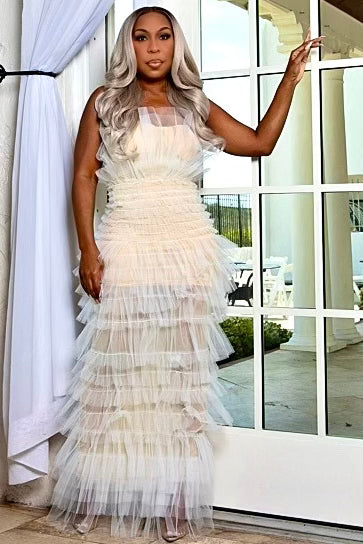 Sharon Very Special Tulle Mesh Maxi Dress SHIPS 3/29