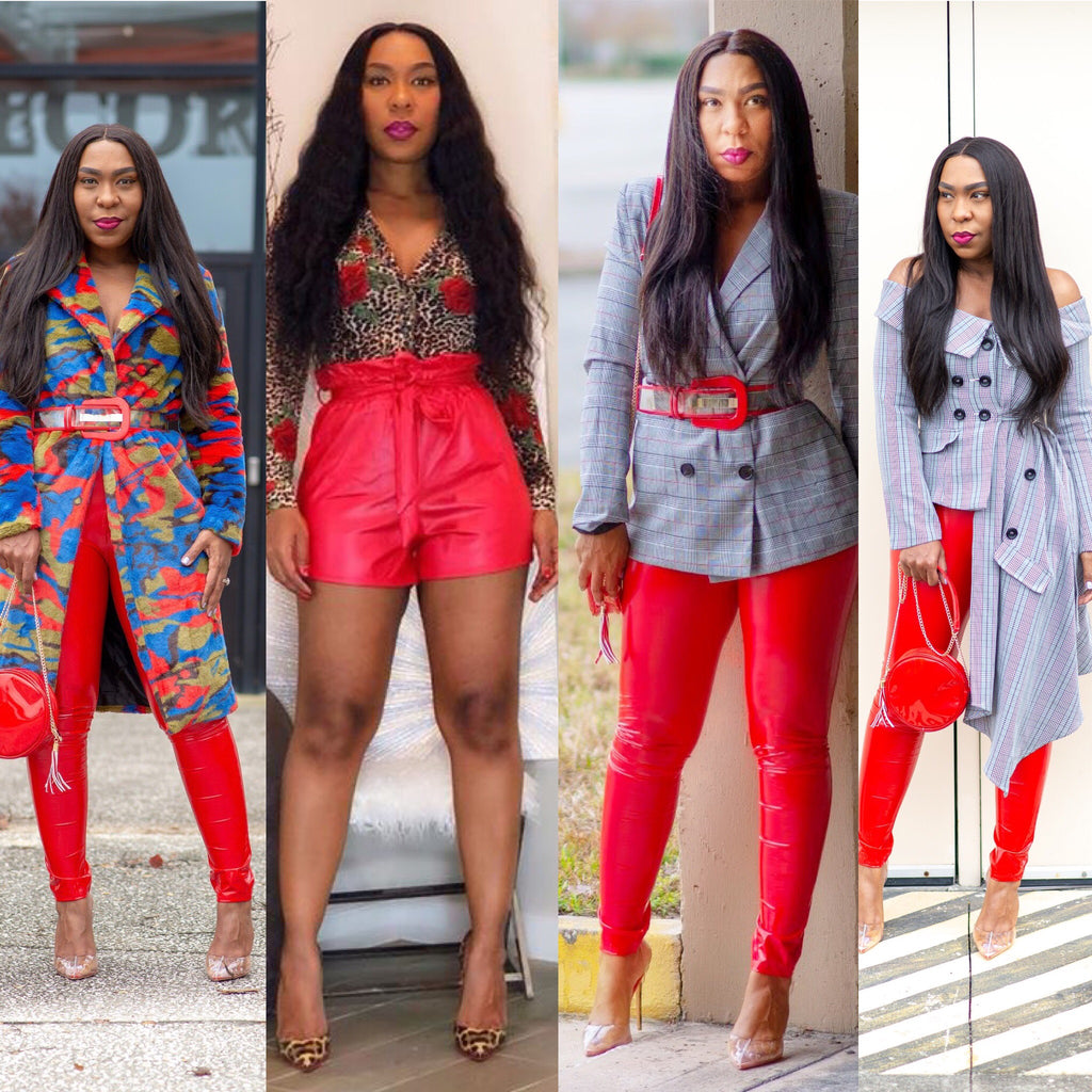 7 Pretty Ways to Wear red leather pants Shop Pretty Pieces