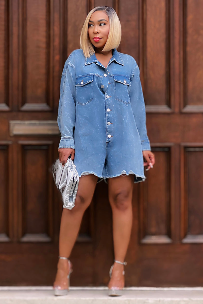 Oversized hotsell denim romper