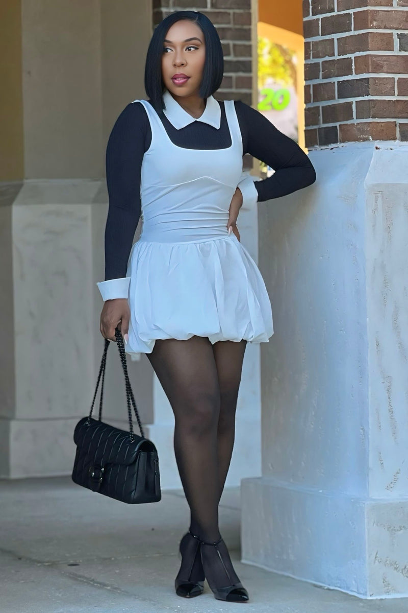 Carley White Mini Bubble Dress Shop Pretty Pieces Carley White Mini Bubble Dress Shop Pretty Pieces