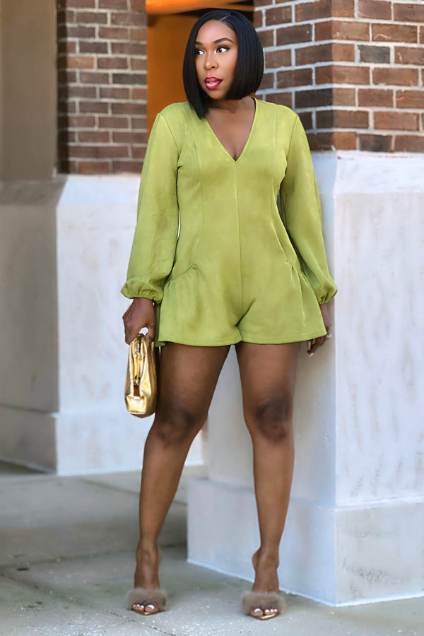 Phylicia Cute And Bilowy Suede Romper