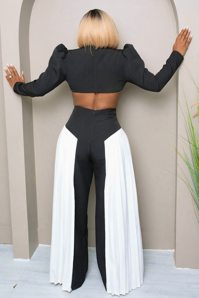 Veronica Power Play Pleated Jumpsuit