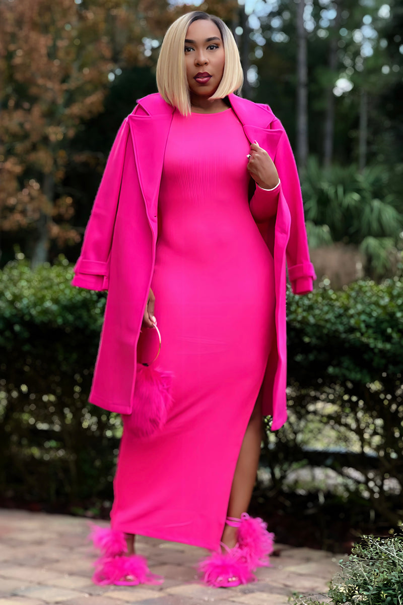 Seesha Casual Coat-Pink