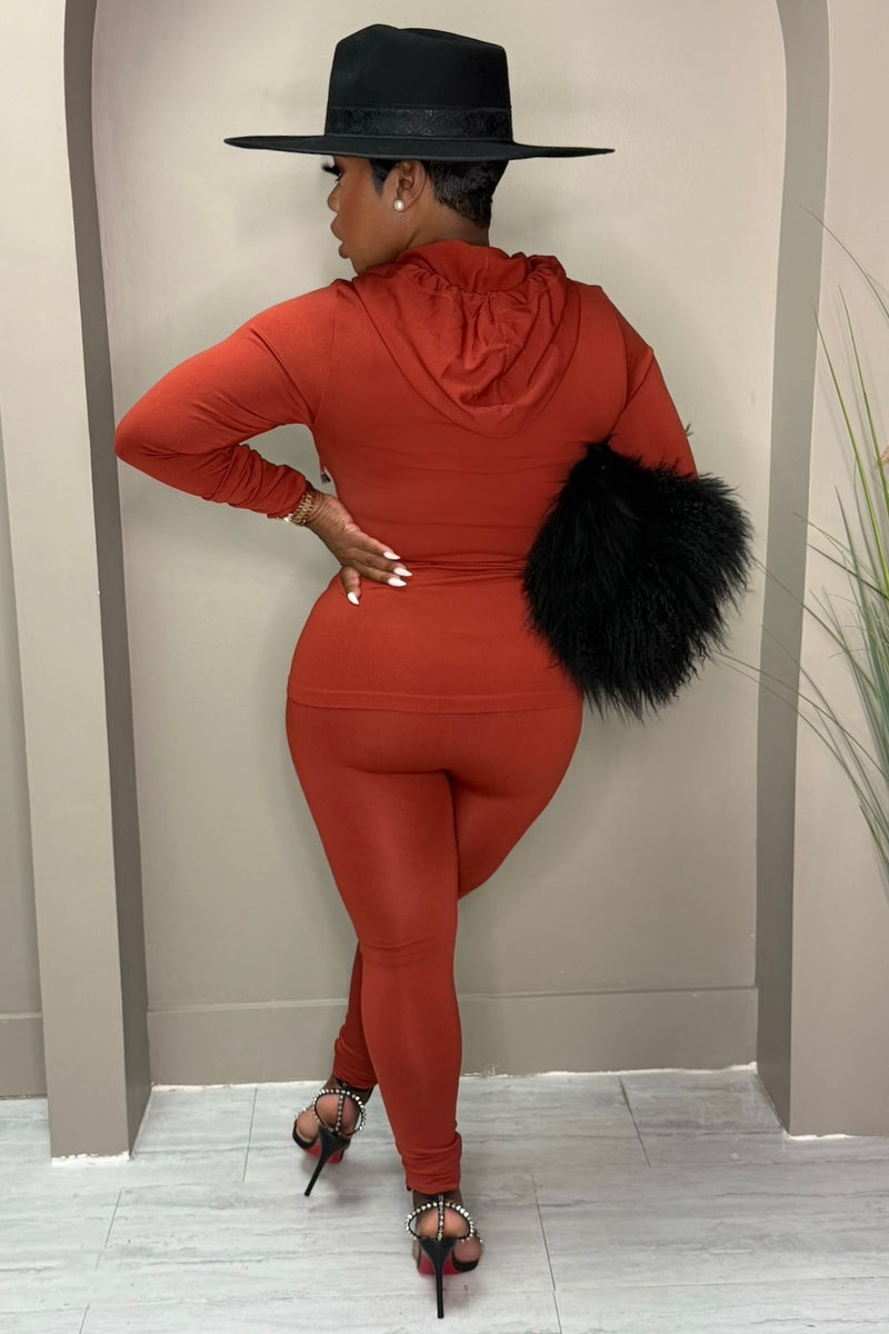 The Curve Comfort Zip Set-Brick