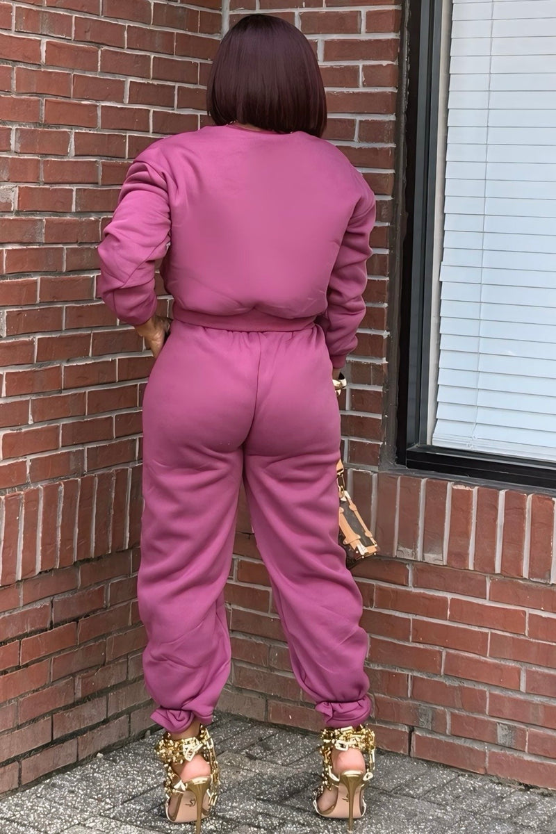 Yvonne Effortless Luxe Jogger Set-Mauve