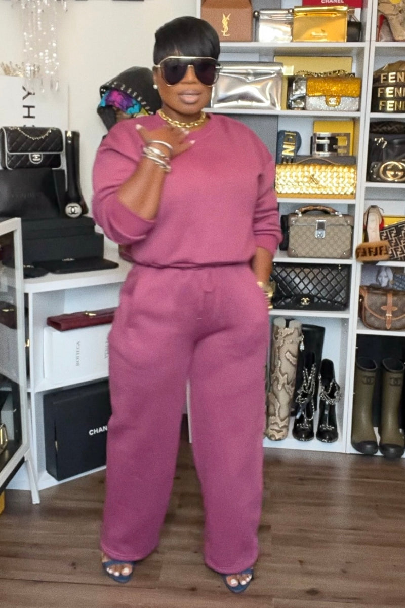 Yvonne Effortless Luxe Jogger Set-Mauve