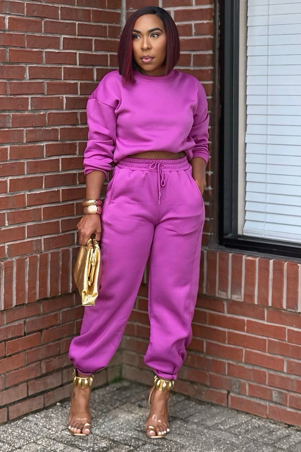 Yvonne Effortless Luxe Jogger Set-Magenta