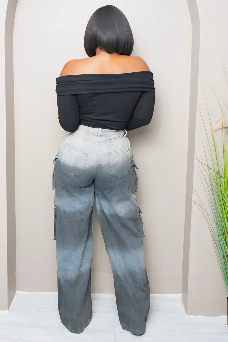 Carlisha Utility Wide-Leg Cargo Jeans