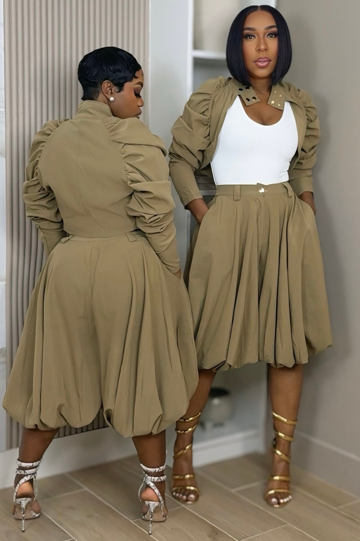 Blair Upscale Crop Jacket And Pleated Culotte Set Preorder Ships 7