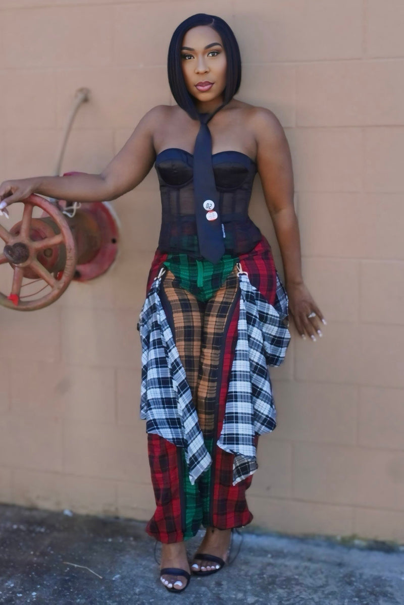 Zika “Mad About Plaid” Split-Leg Pants