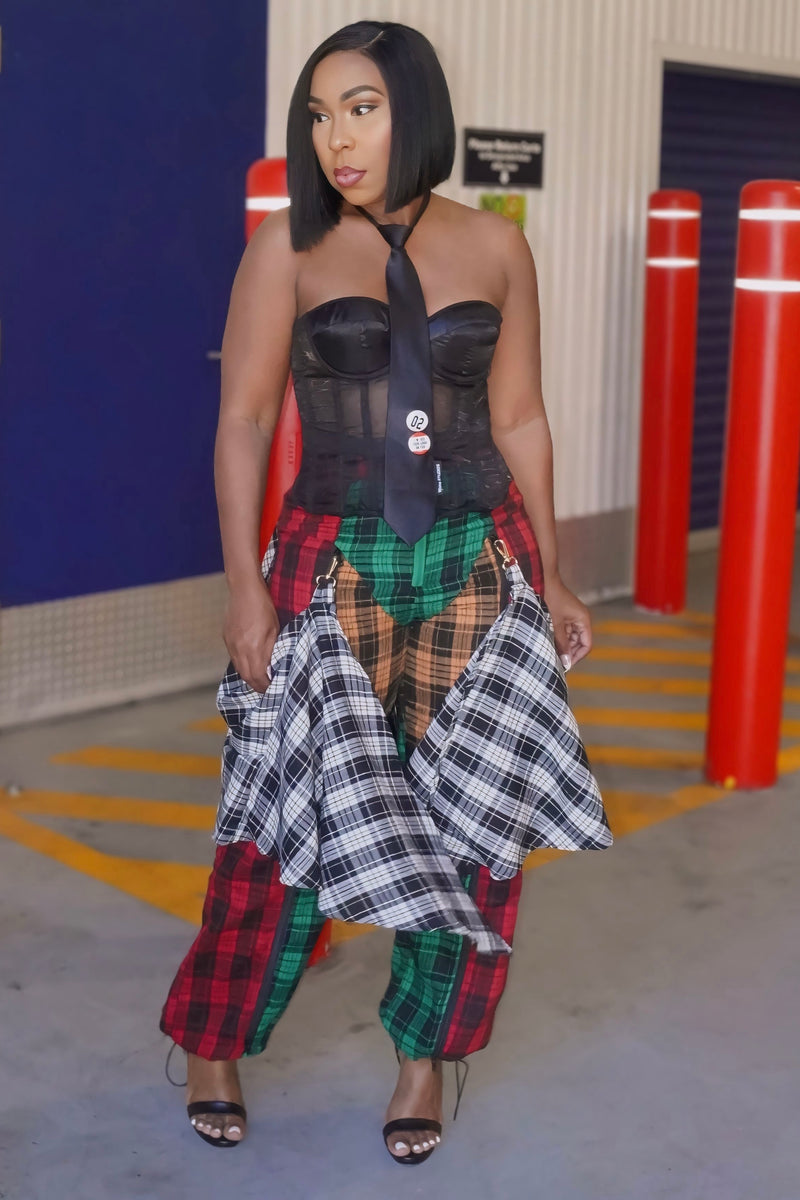 Zika “Mad About Plaid” Split-Leg Pants