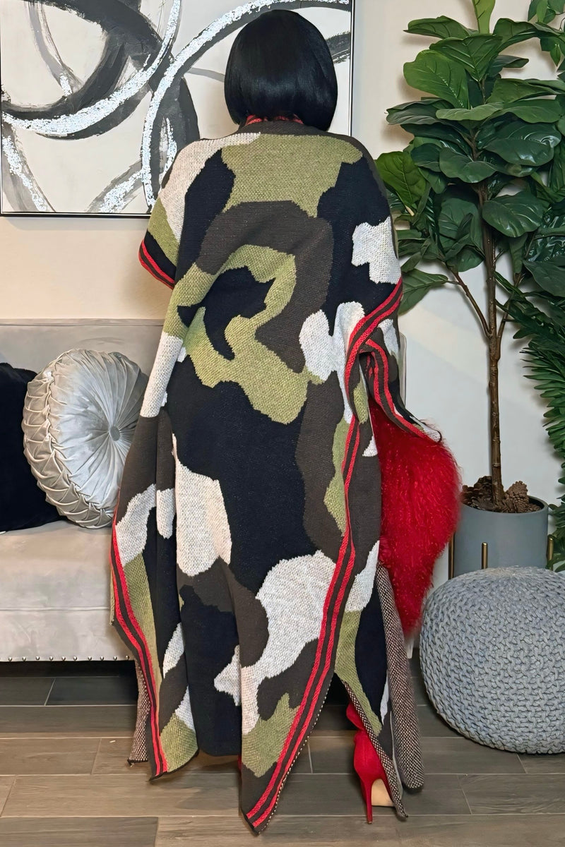 Shontia Camo Cozy Statement Cardigan
