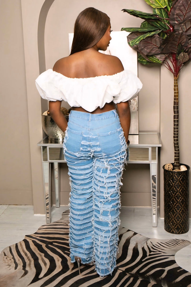 Shalandra Bold Statement Distressed Jeans