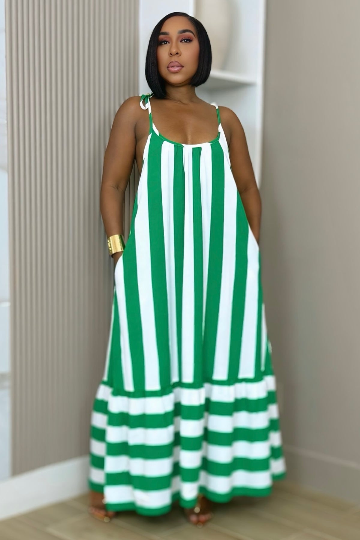 green striped maxi dress The Emory Stripe waist = 14 Olive Satin Silk Maxi Color:LILAC/CORAL Blush pink party dress for girls