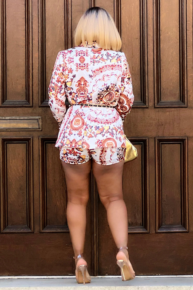 Monique Fancy Blazer and Shorts Suit Set