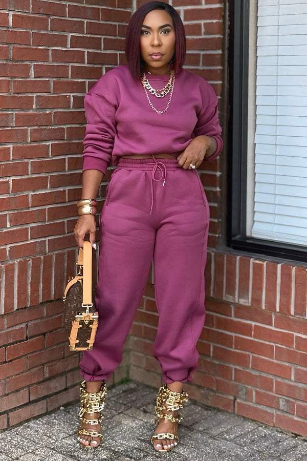 Yvonne Effortless Luxe Jogger Set-Mauve