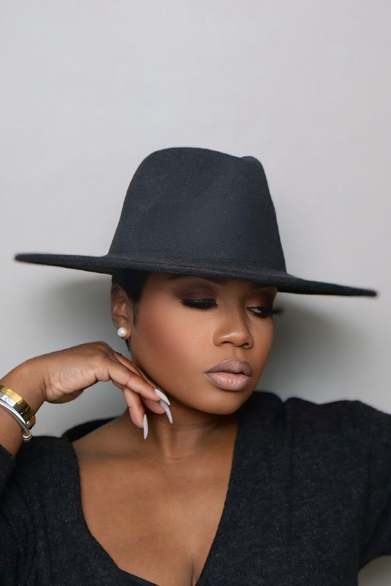 The Luxe Wool Fedora-Charcoal