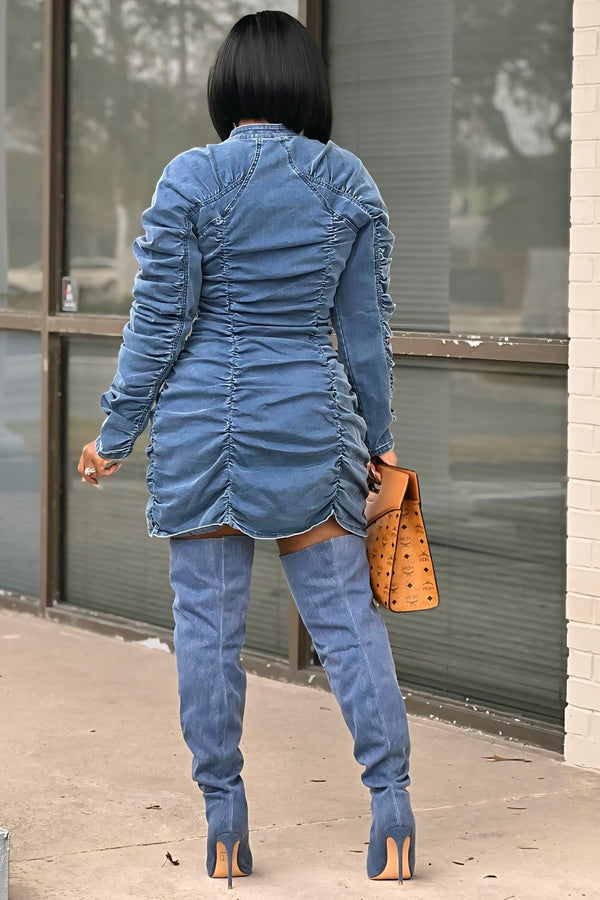 Kenya Lux Denim Mini Dress