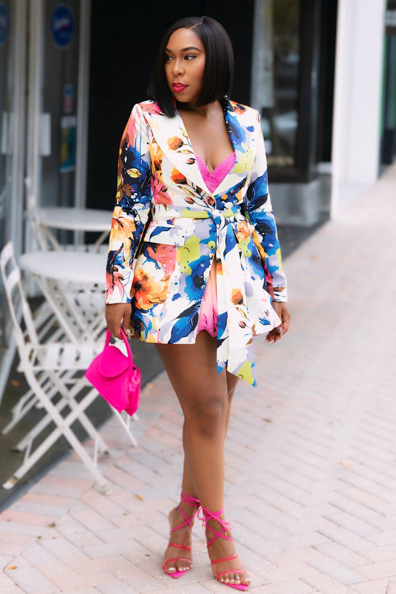 Kalicia Watercolor Longline Blazer/Dress