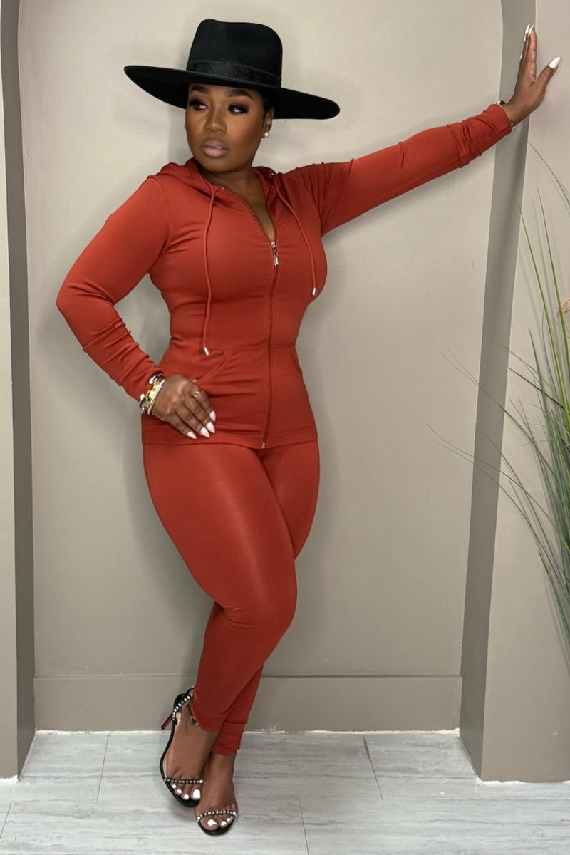 The Curve Comfort Zip Set-Brick