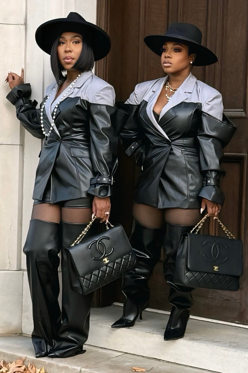 Pretty Boss Vegan Leather Blazer