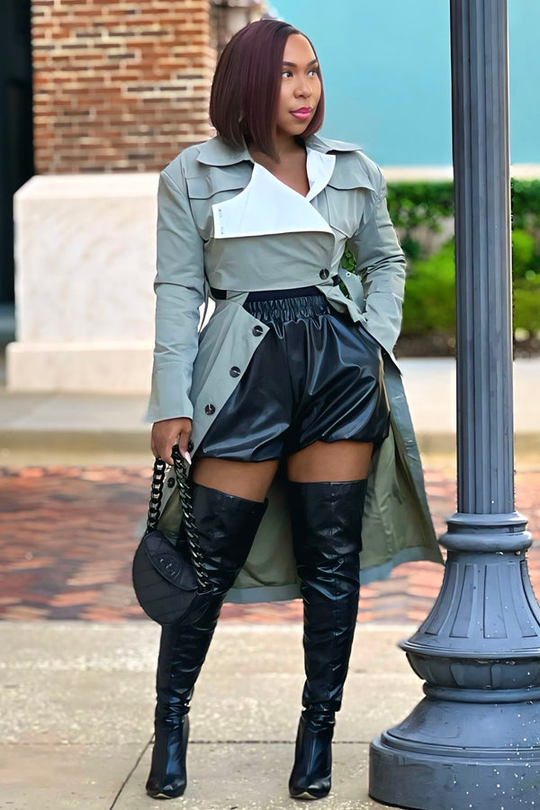 Claira Double Belted Assymetrical Trench Coat