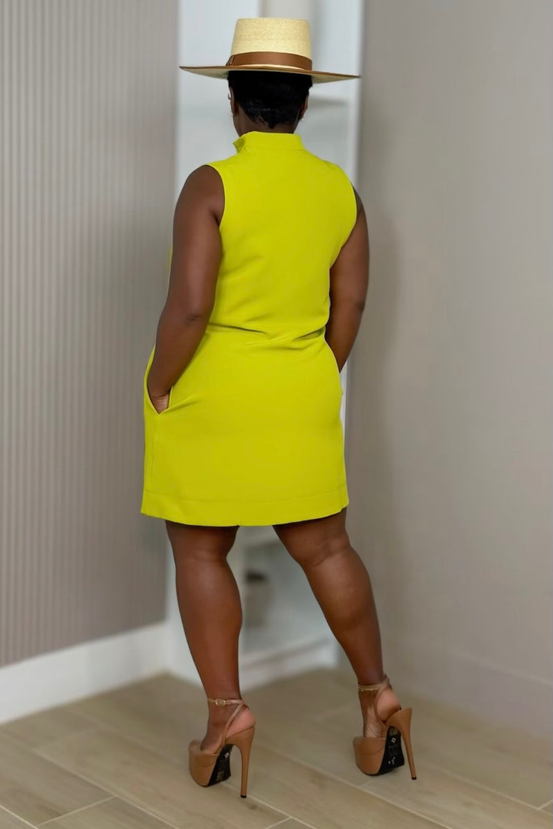 lime green shift dress Lime Green Sleeveless Shift Dress Design by Khara Kapas at Pernia's Pop Up Shop 2026