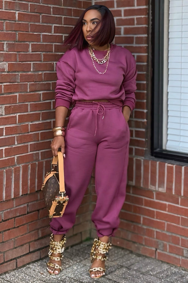 Yvonne Effortless Luxe Jogger Set-Mauve