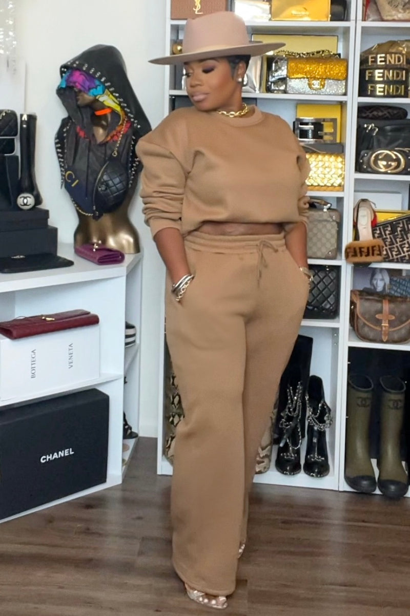 Yvonne Effortless Luxe Jogger Set-Kkaki