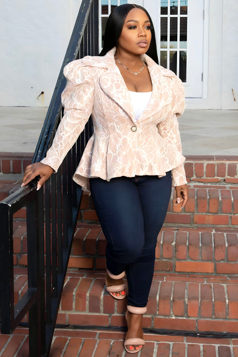 Bernardette Lace High Low Peplum Jacket