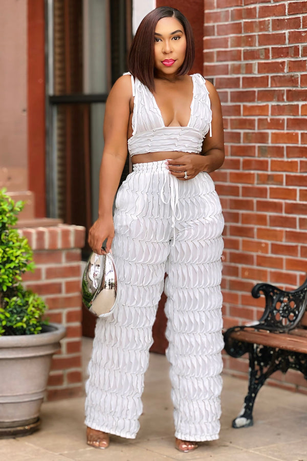 Jayla Cute Crop Top and Palazzo Pants Set