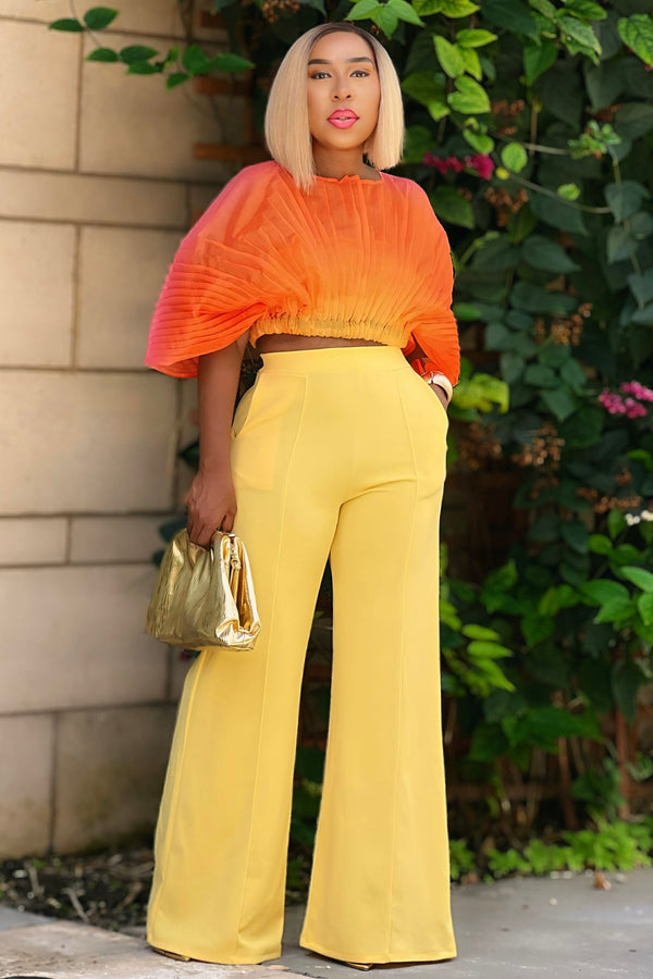 Shahida Palazzo Pants - Yellow