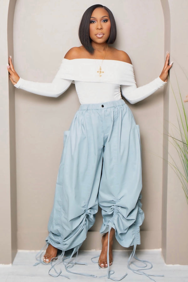 Dalina Statement Ruched Drawstring Pants