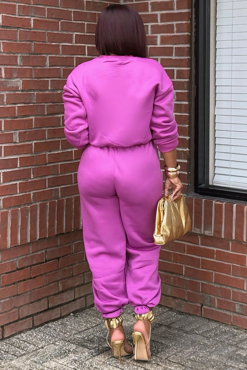 Yvonne Effortless Luxe Jogger Set-Magenta