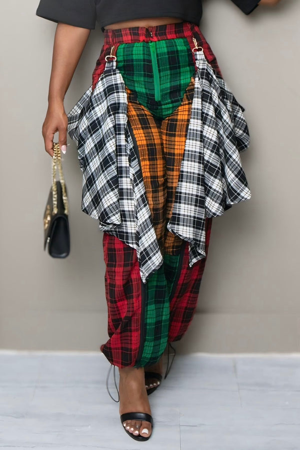 Zika “Mad About Plaid” Split-Leg Pants