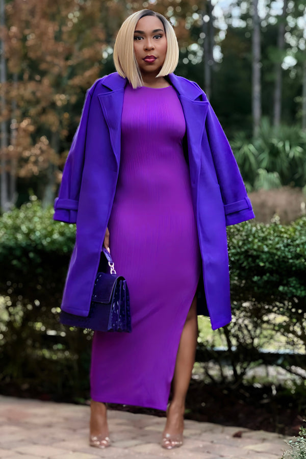 Seesha Casual Coat-Purple