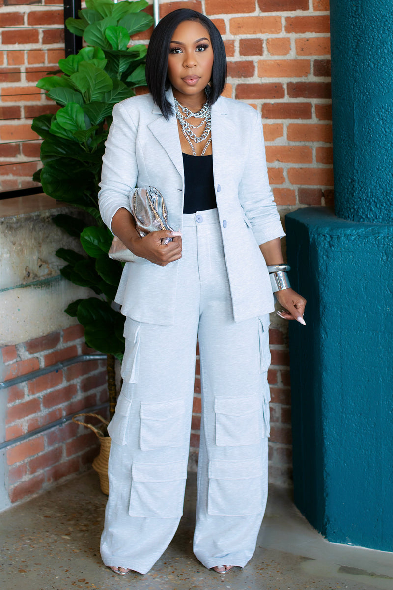 Dana Blazer And Wide Leg Trouser Sweat Suit