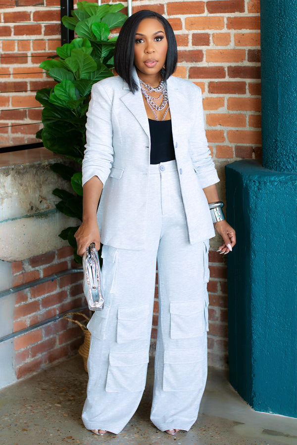 Dana Blazer And Wide Leg Trouser Sweat Suit