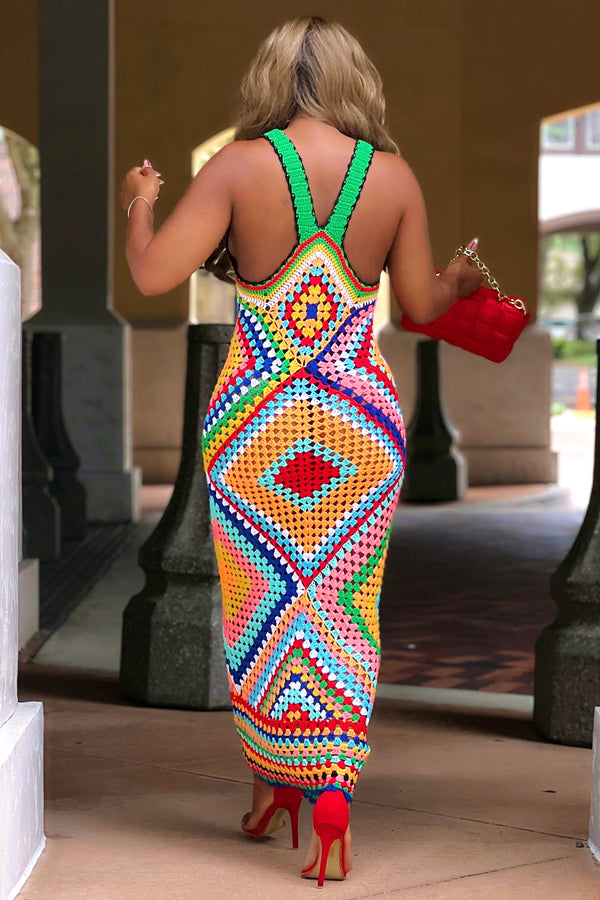 Tierra Sexy Crochet Maxi Dress