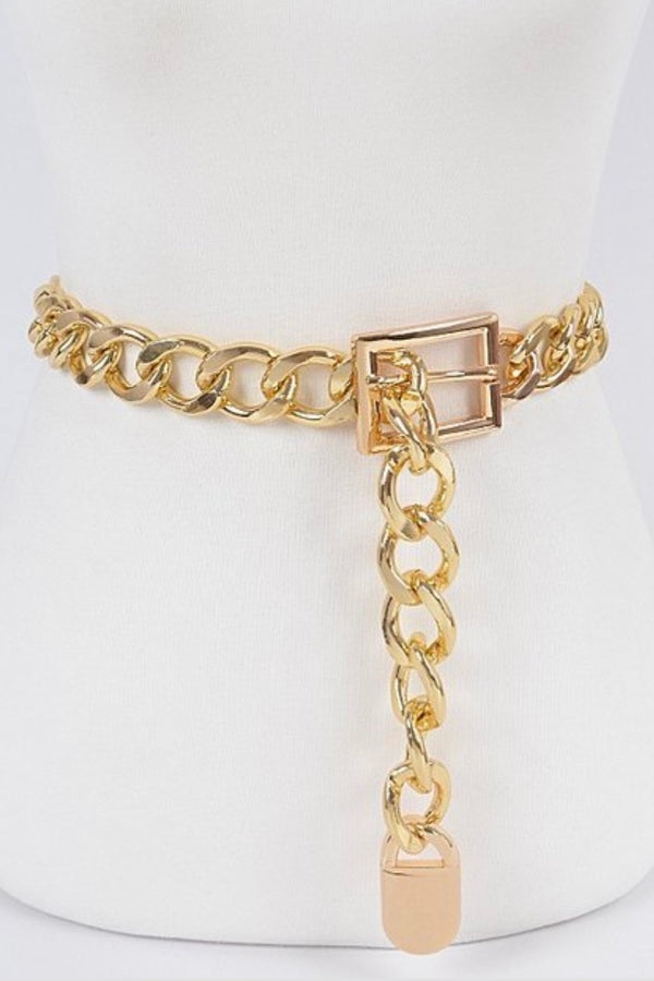 Chunky Gold Chain Waist Belt