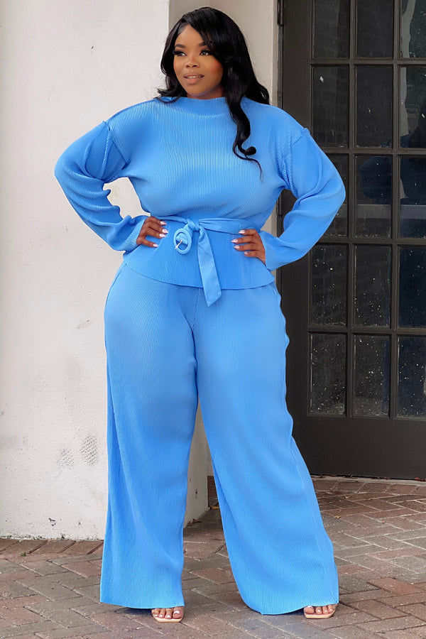 Secret Extreme Wide Leg Pant and Belted Tunic Set