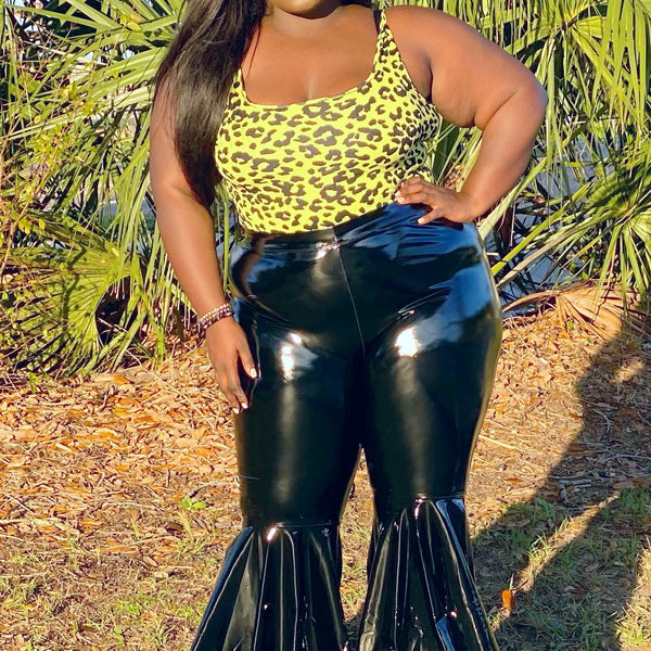 Latex plus size store pants