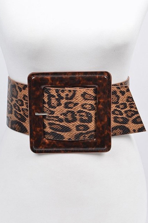 Chrissie Wide Leopard Print Belt