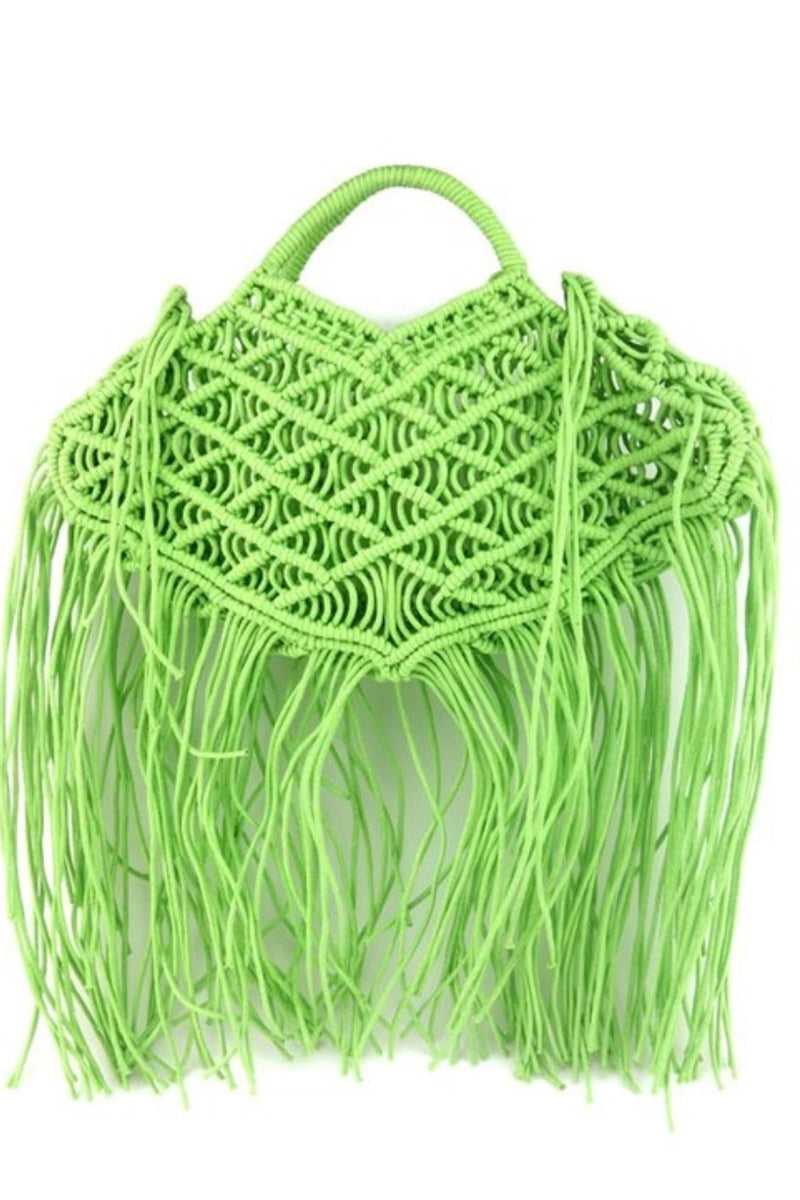 Glenda Crocheted Tote Bag Green