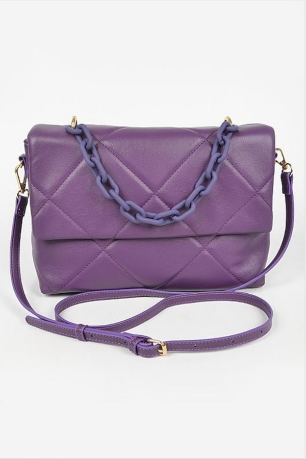 Selena Quilted Color Chain Clutch